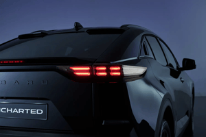 Subaru UNCHARTED Heckansicht mit Fokus auf Rückfahrlicht