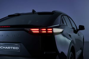 Subaru UNCHARTED Heckansicht mit Fokus auf Rückfahrlicht