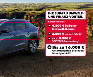 Subaru SOLTERRA und Umweltbonus Signet